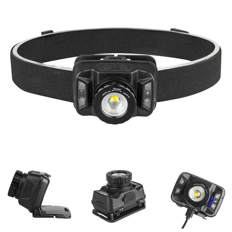 USB Rechargeable LED Headlamp Headlight Zoom Head Lamp Light COB Lithium Battery