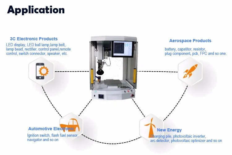 Automatic production line ccd camera system soldering robot with line with CE