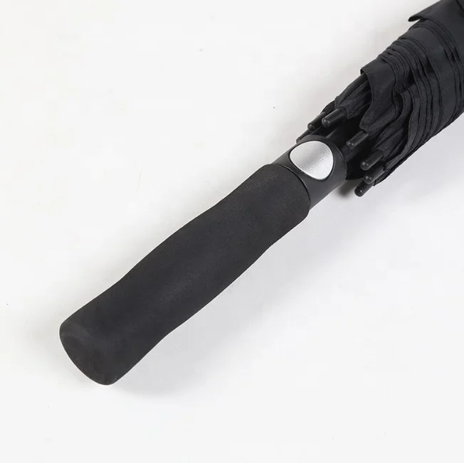 High Quality 30inch Big Black Custom Logo Golf Umbrella With EVA Handle