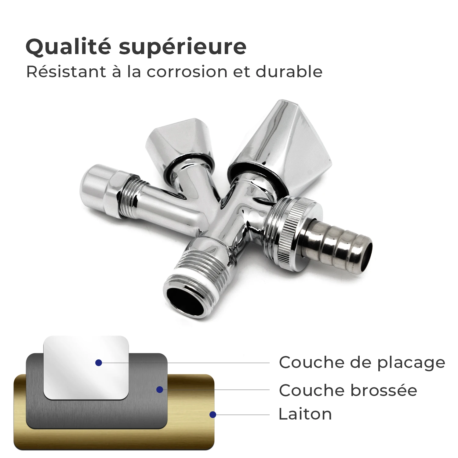 Chrome Plated Sanitary Valve Set 1/2' Brass Angle Valve  Washing Machine Tap Fitting for Home