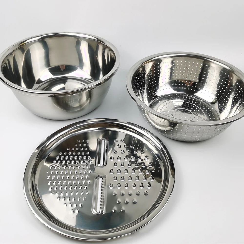 Multifunctional Stainless Steel Basin Safe Slicer Chopper Drain Solid Basin With Filter/Grater/Bowl Vegetable Tool