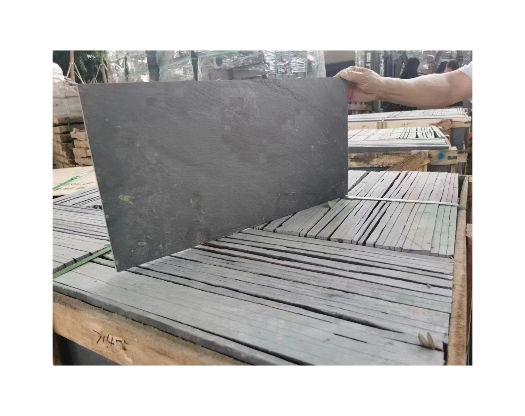 High Quality Natural Black Cubes Slate Tile cultured stone For Garden Floor