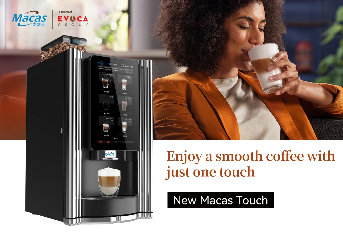 Fresh bean to cup espresso coffee vending machine with 10 flavors
