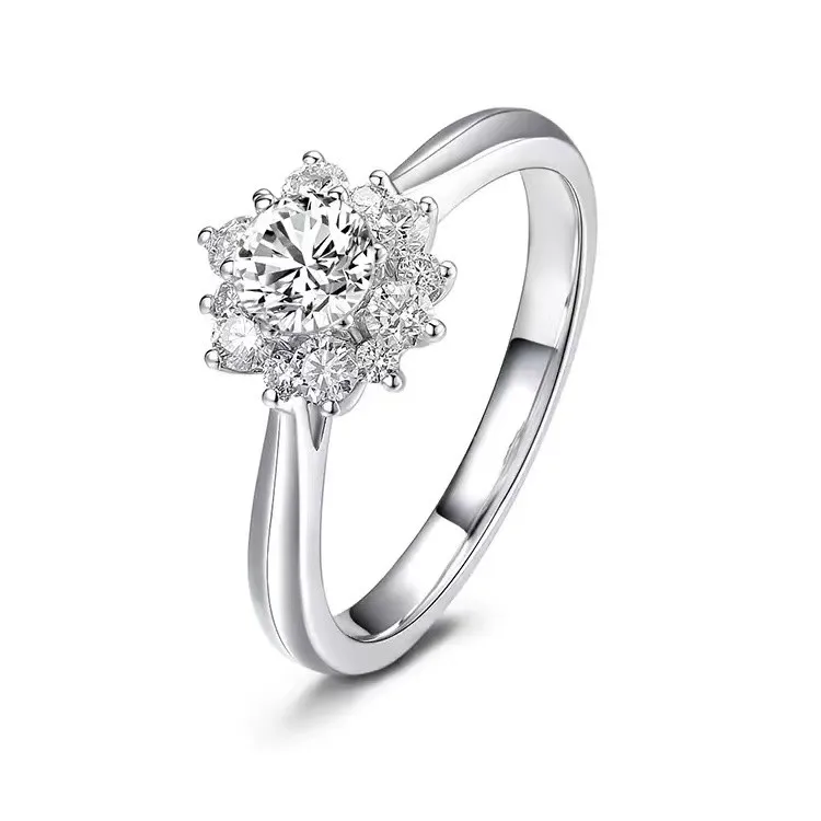 18k Real Diamond Wedding Ring 0.3-0.5 Carat Engagement Ring Lab Solitaire Diamond Ring