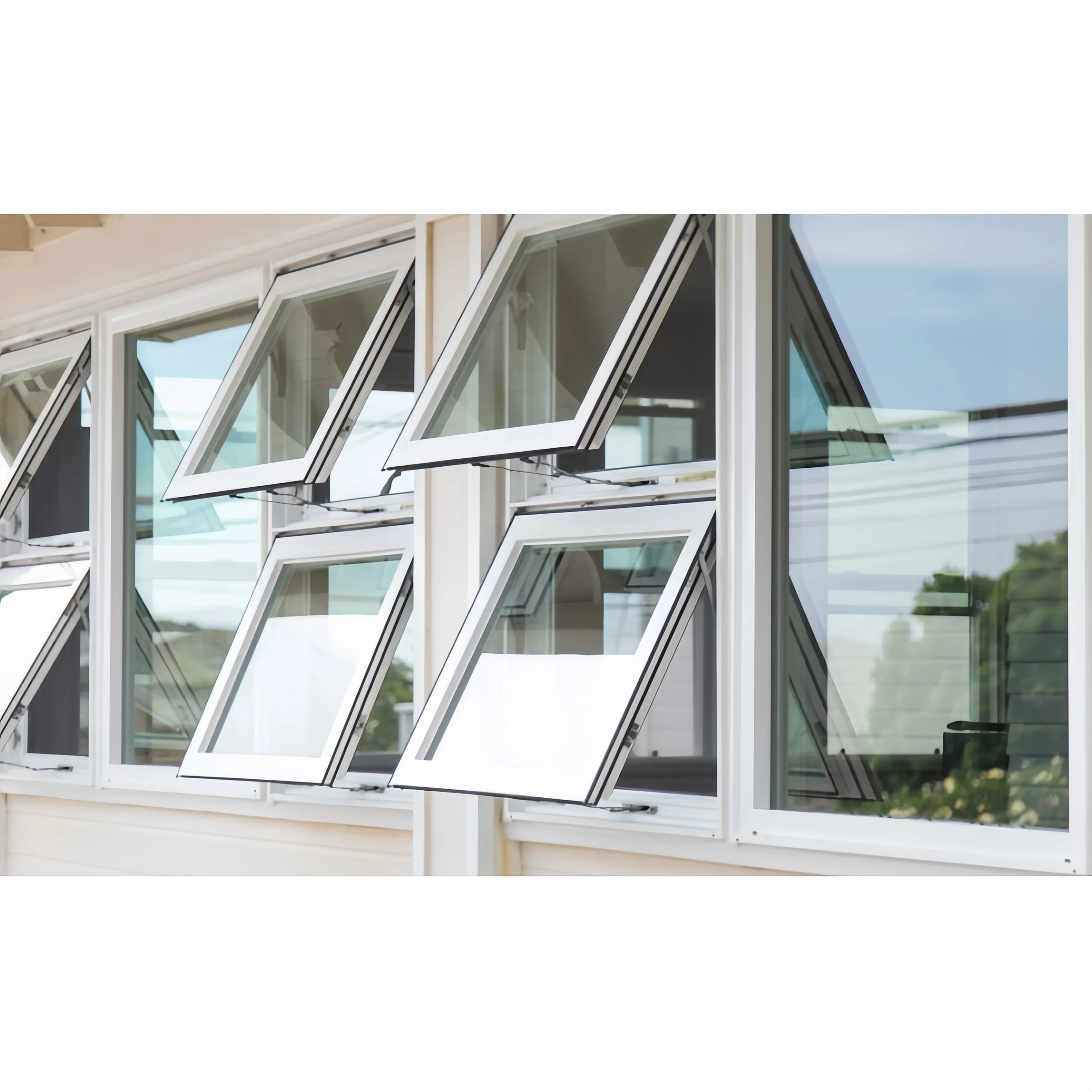 Customized Aluminum Chain Awning Window Double Glazed Glass Aluminum Swing Tilt and Turn Window Push Out Flip up Window for Sale