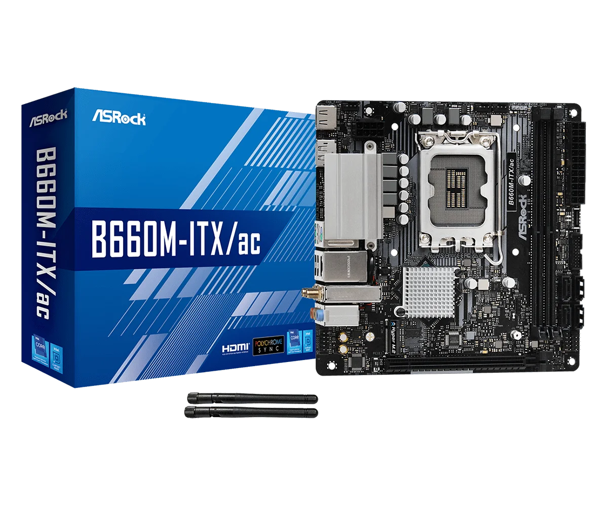 ASRock B660M-ITX/Ac Desktop Motherboard Chipset Socket LGA-1700 Optane Memory Ready  Mini ITX DDR4  Brand New