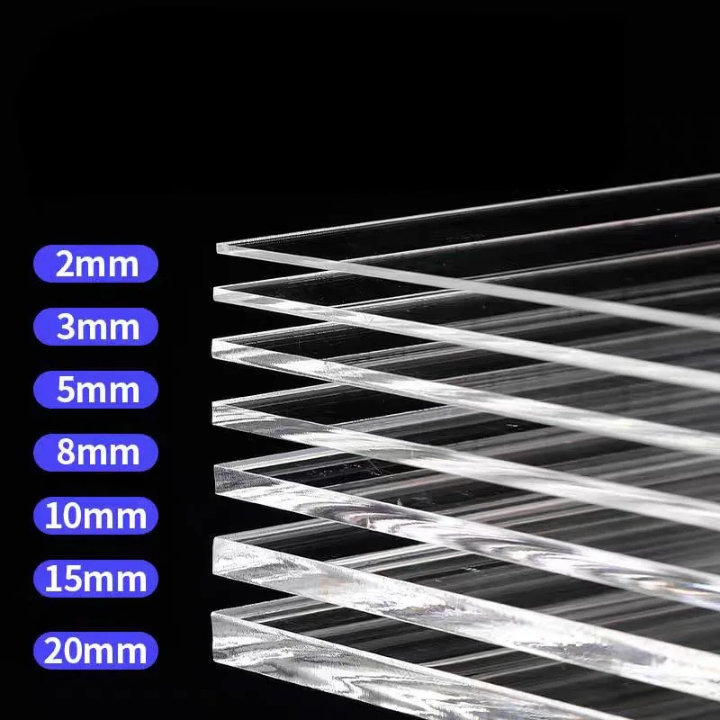 3mm 4mm 5mm 20mm uv pmma transparent perspex board cast clear acrilico acrylic sheet