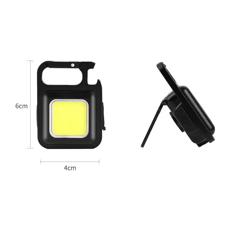 Multifunctional Keychain Camping Lamp Rechargeable COB Mini Keychain Camping Light With Window Breaker Hammer Bottle Opener