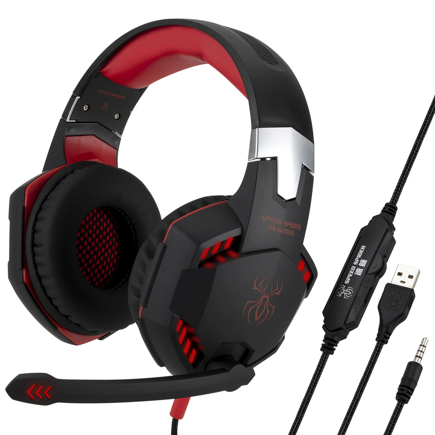 LED  Gaming Headphones Factory Wholesale Wired pc Headphones Gaming Headset with Microphone for PS4/PS5/PC