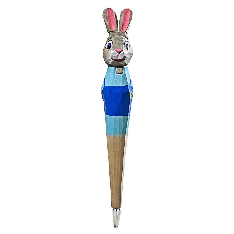 Animal Wood cartoon 3d novelty Hand Carving Eco friendly Promotional Advertising Custom ball point ball-point pen