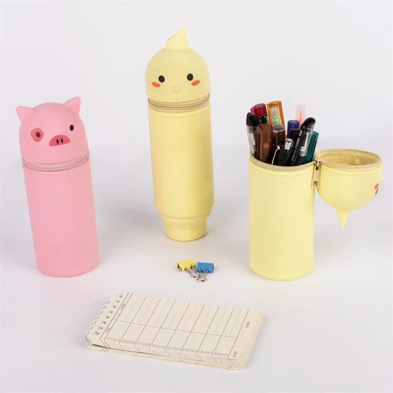 ODM Wholesale Silicone Pencil Case Kids School Pen Holder Reusable Pencil Holder for Desk