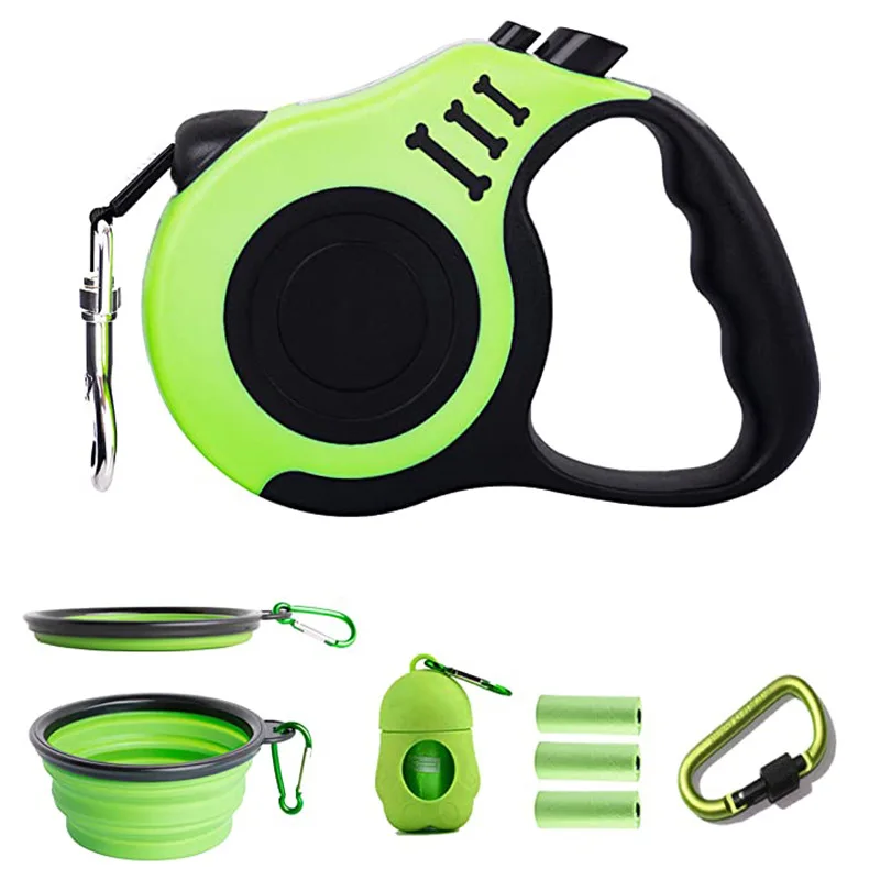 Лидер продаж Amazon, Выдвижной Поводок для собак, поводок для прогулок с домашними животными со складной чашей для собак и мешками для уборки, диспенсер для маленьких и средних питомцев