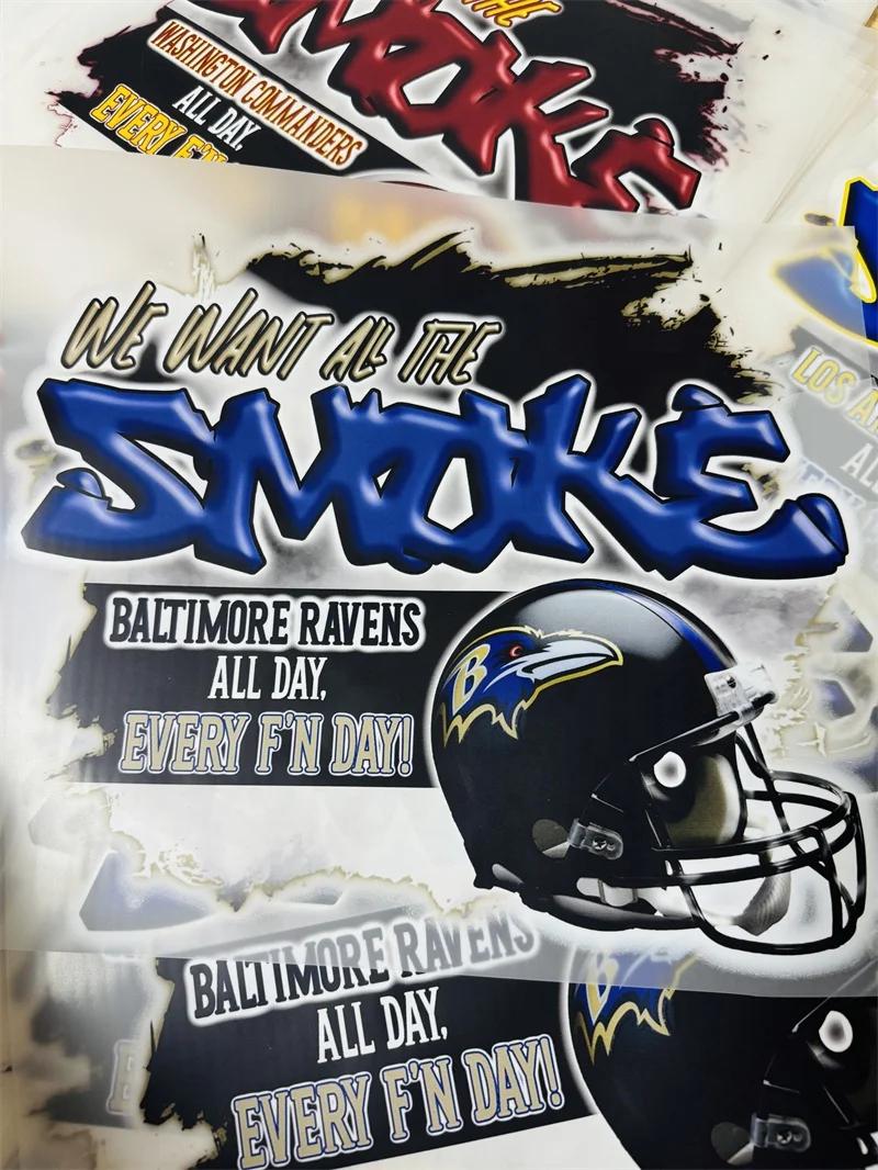 High Quality Dtf Transfers Printed Sticker Heat Transfer Vinyl Designs Screen Heat Transfer Print Stickers for T-shirts