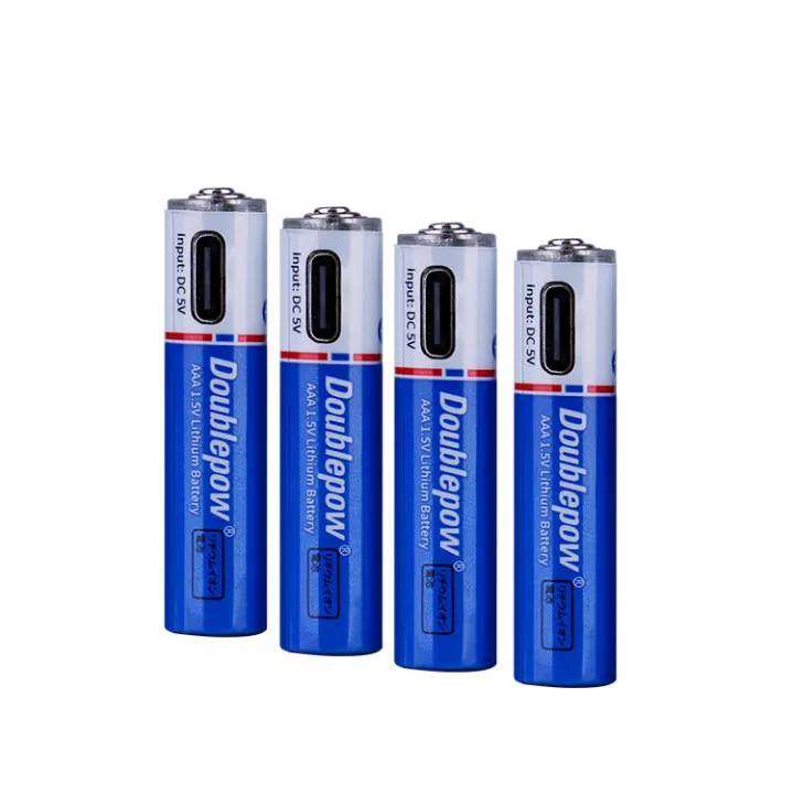 AAA 1.5V 600mwh Lithium Cylindrical Rechargeable Battery Home USB Type C Charger 1.5V lithium ion battery for Fans