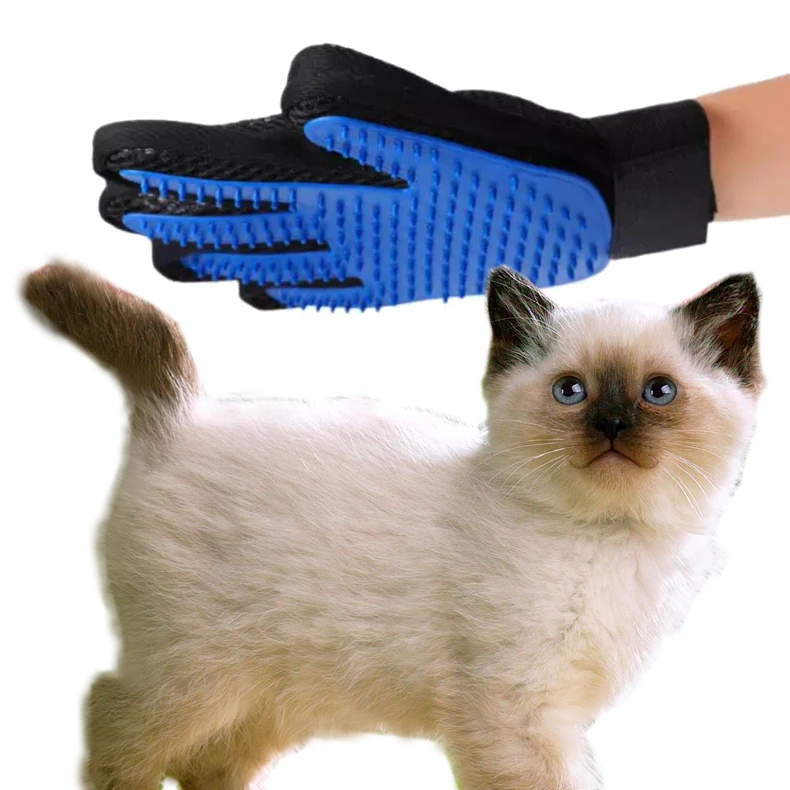 Custom Logo silicone five fingers pet grooming gloves dog hair remover cat deshedding tools pet comb mascotas
