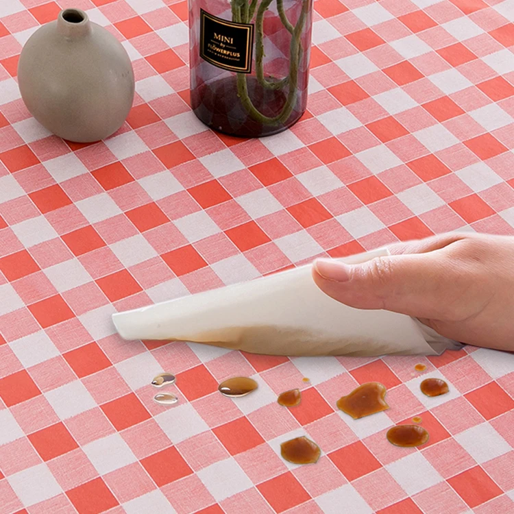 Red pink Coffee Eco-friendly Wholesale White Gingham Table Cloth Tablecloth Custom