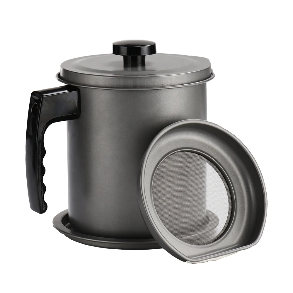 1.3L Wrought Iron Bacon Grease Can Containers for Cooking Oil