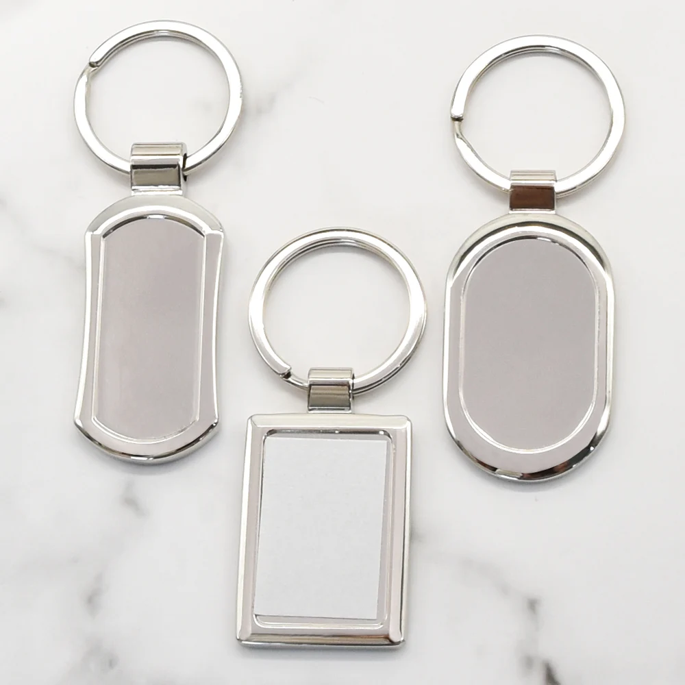 Custom Logo Laser Engraving Diy Sublimation Metal Blank Keyring Keychain