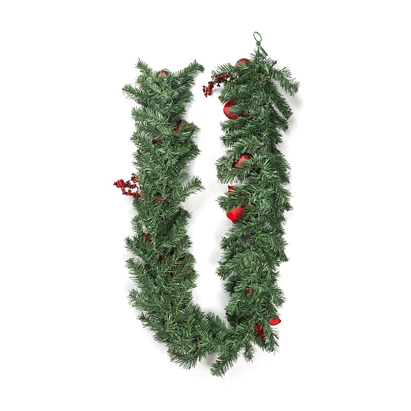 Wholesales Cheap Factory Price PVC Indoor Decoration Realistic Artificial Christmas Garland with ball For home decoration