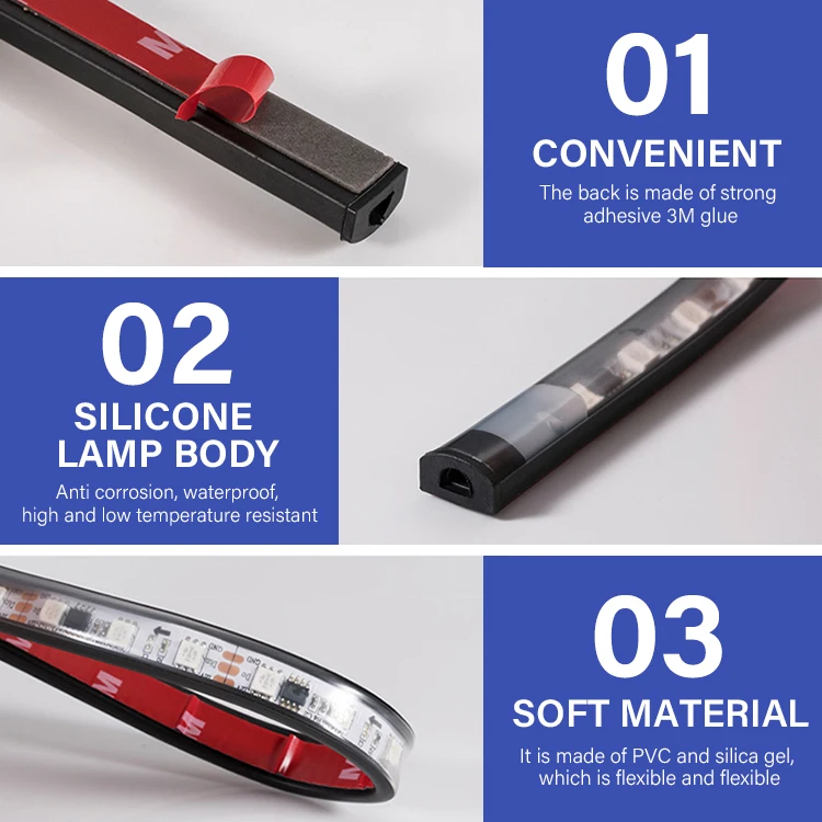 Others Car Light Accessories RGB 24V LED Strip light Car Led Decoration strobe warning Truck Side Neon Light