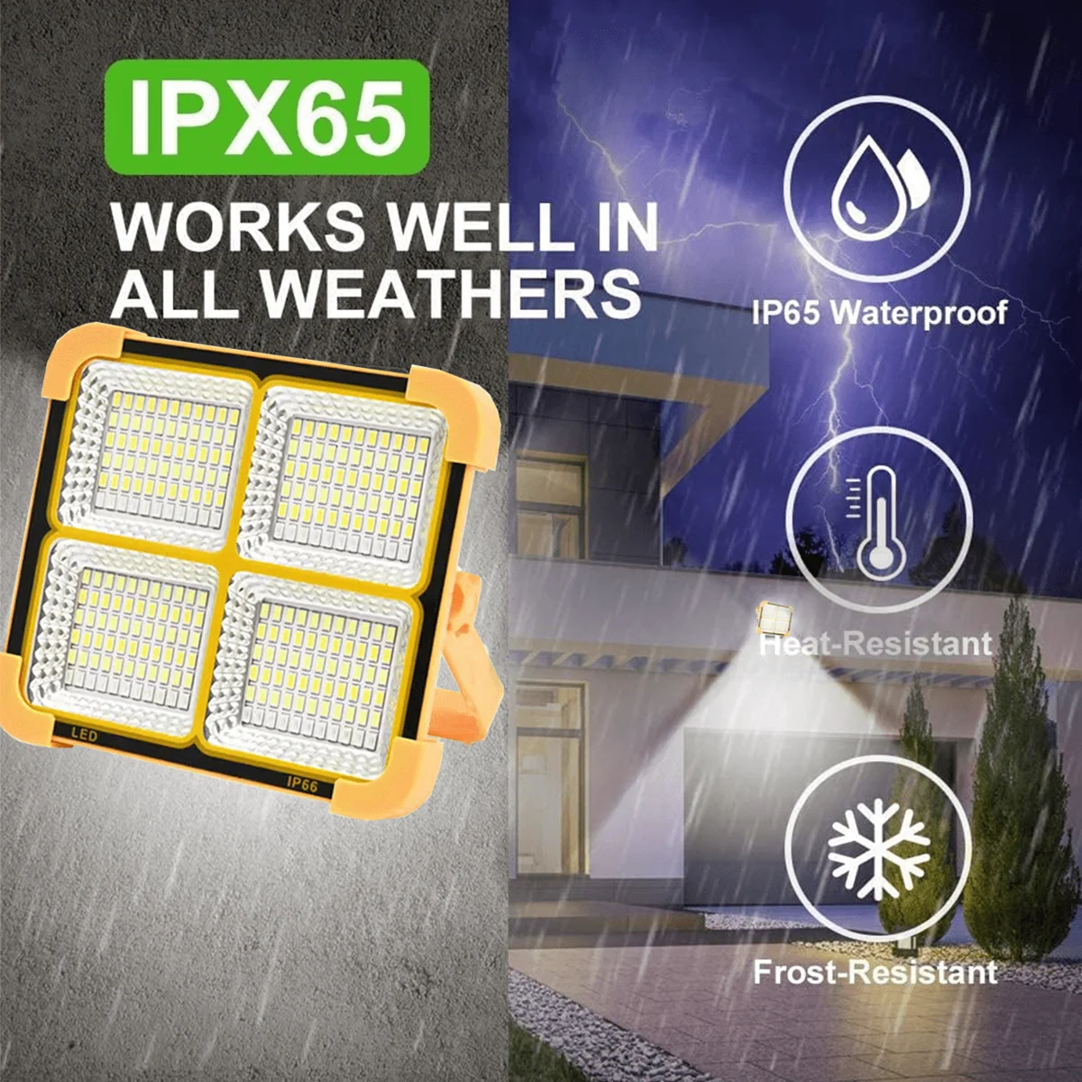 A Solar Charging Floodlight USB Integrated Charging Magnetic Portable Waterproof Multi-mode Adjustment High Brightness