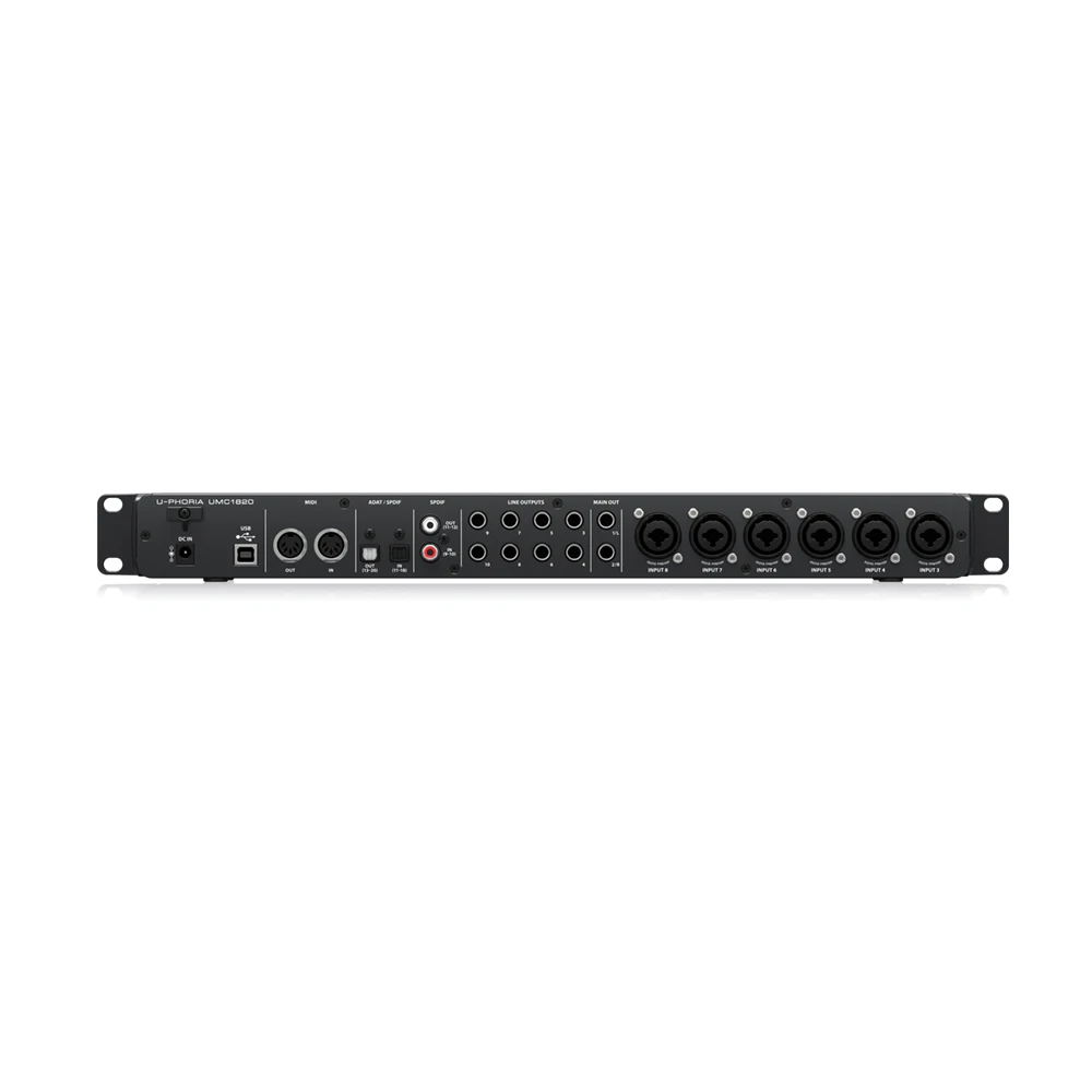 Behringer U-Phoria UMC1820 Sound Card 18-In/20-Out USB 2.0 Audio Interface With 8 Midas Mic Preamps Studio Music Equipment