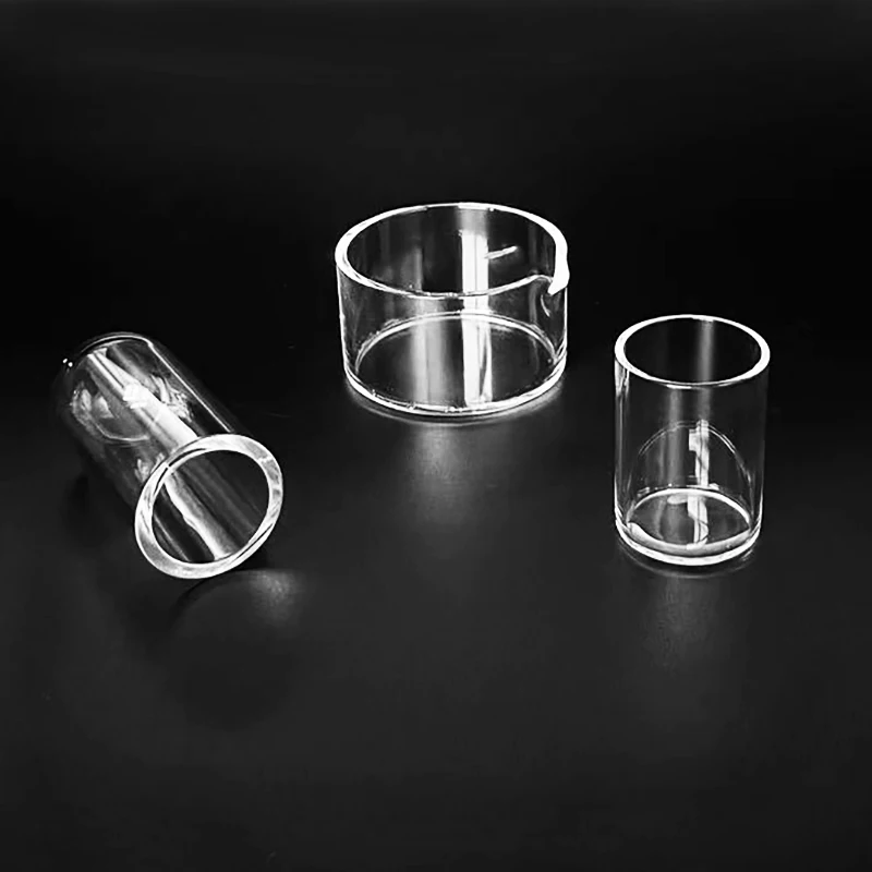 Manufacturer sell one end open tube round flat bottom beaker transparent quartz test tube
