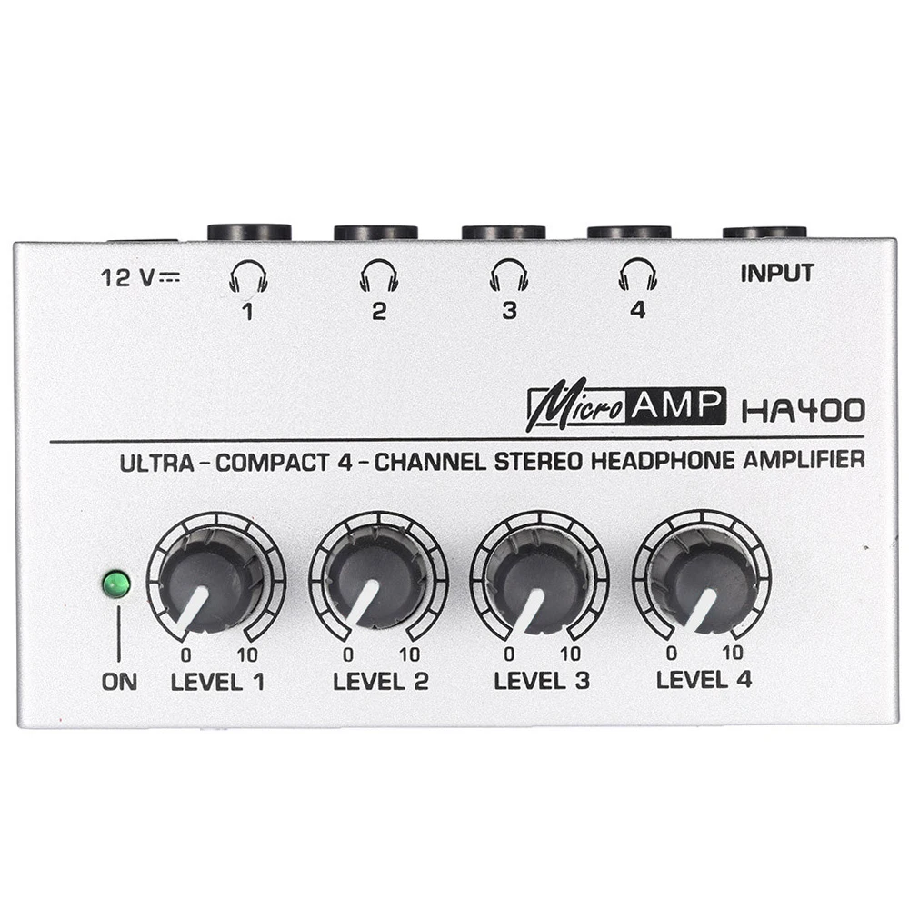 HA400 Ultra-compact 4 Channels Mini Audio Stereo Headphone Amplifier Audio Amp