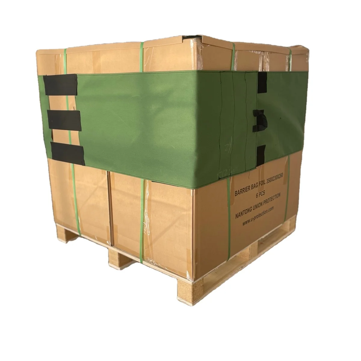 Reusable stretch film alternative to shrink shipping packing pallet wrap cover