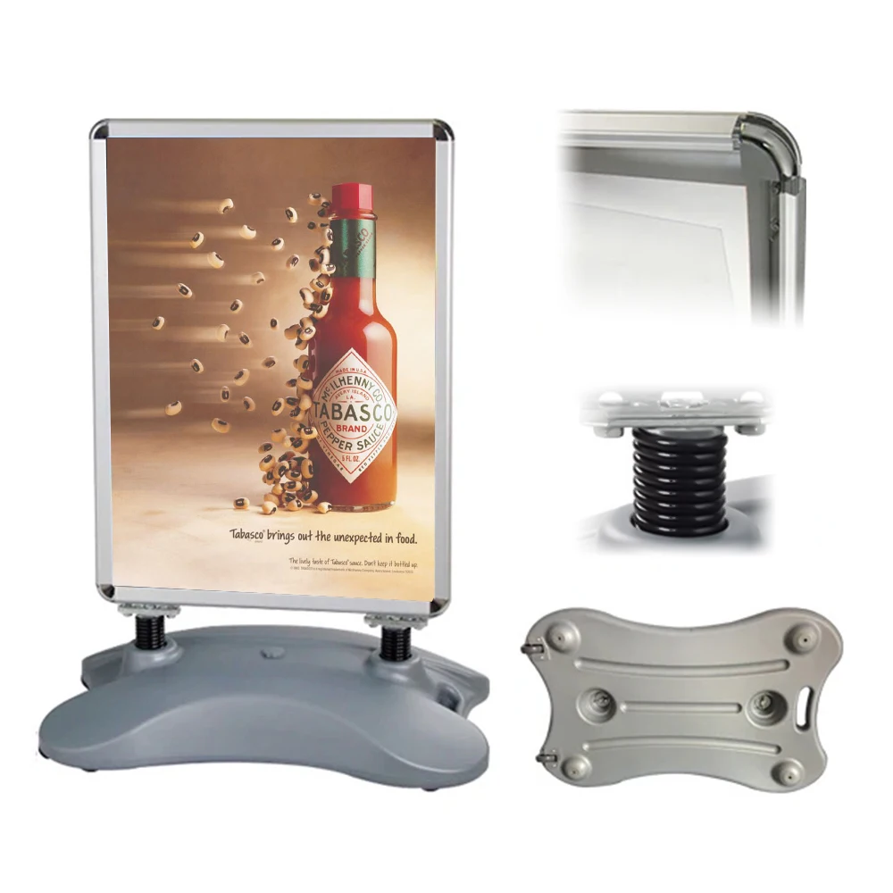 Mobile outdoor Standard Size Advertising Water-filled Base Pavement sign board,Double sidewalk  Poster Board Stand