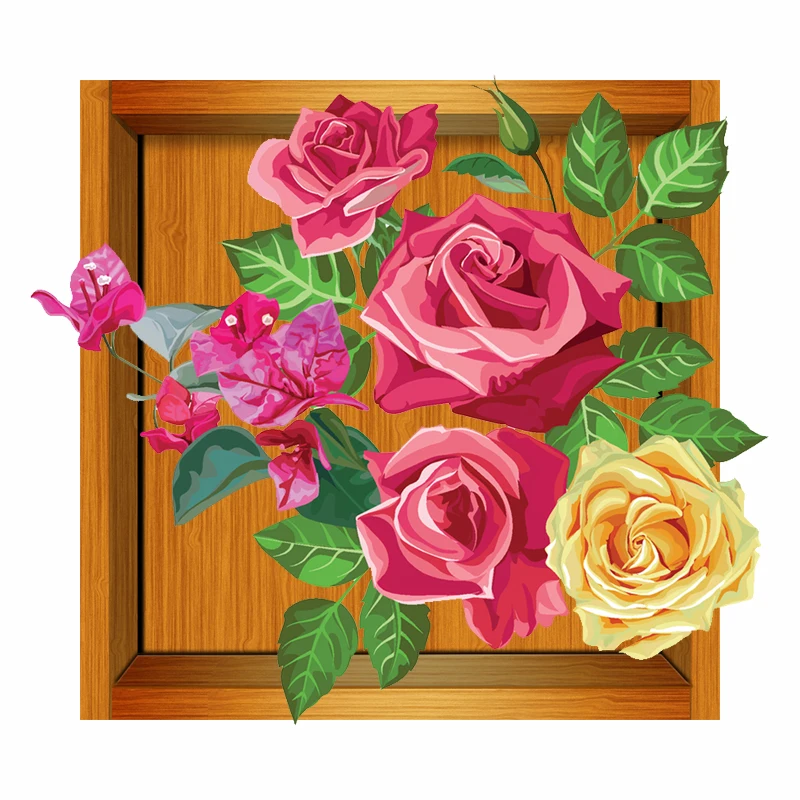 Винтажная Наклейка на стену с цветком наклейка окно декор для спальни автомобильная интерьерная персональная