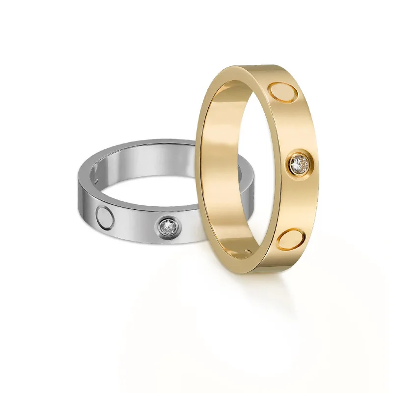New hot selling high quality couple luxury brand designer stainless steel titanium steel ring fashion brand light luxury jewelry