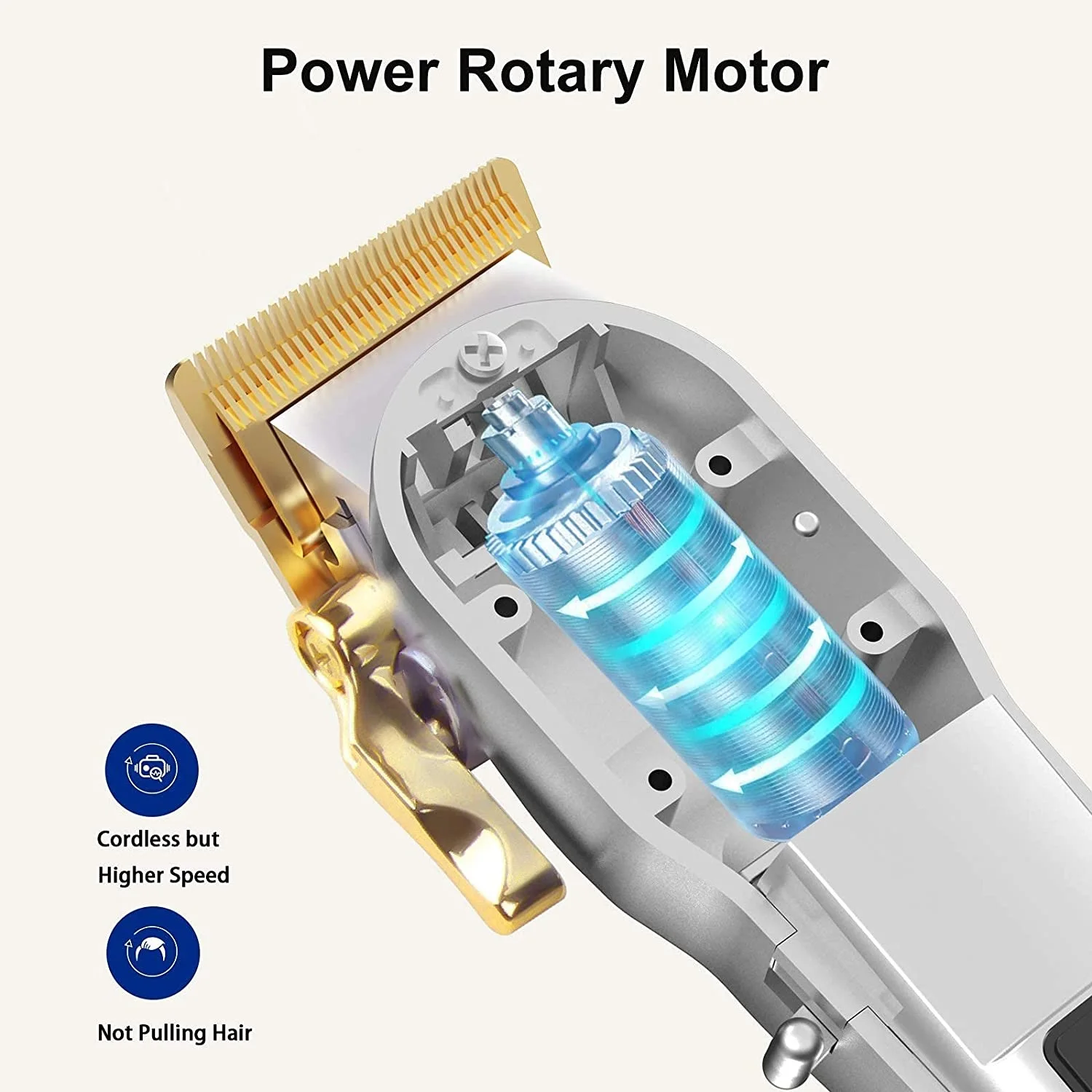 Ufree Barber Professional T-Blade Hair Cutting Beard Trimmer Cordless Hair Clippers Men