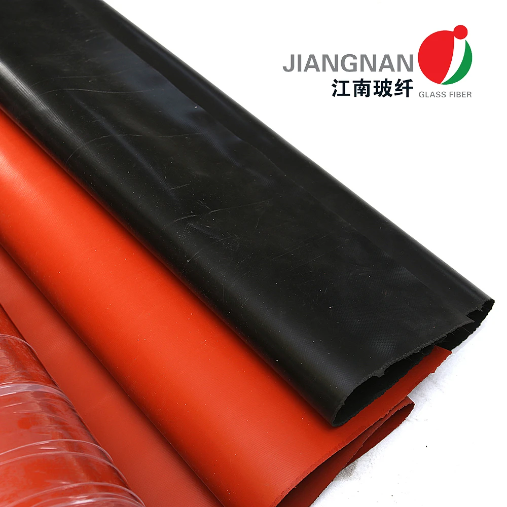 Heat Protection Fluororubber Fiberglass Fabric with Wired Fiberglass Fabric
