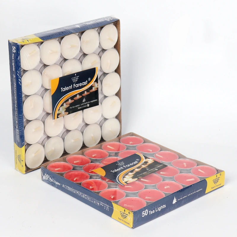 High Quality Candles 50Pcs/box Tea Lights Candle Tealight For Wedding Party Decoration