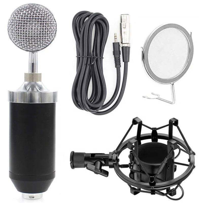 С горячей продажей Профессиональный BM-8000 студия звукозаписи конденсаторный микрофон на микрофонной стойке держатель
