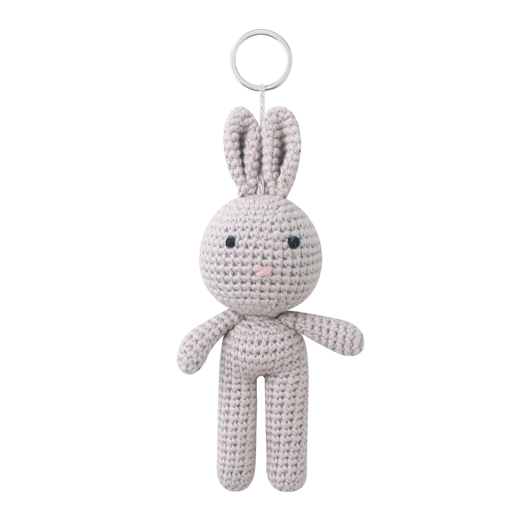 Handmade crochet Animal crochet key chain cotton crochet grinding teeth ring cute stick toy wholesale