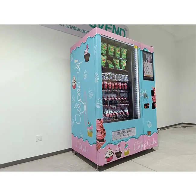 small food pizza cake vending machine with refrigerator