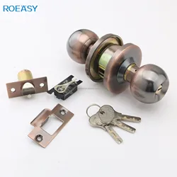 Roeasy  Cylindrical Stainless Steel tubular Round Knob Lock 587 door lock