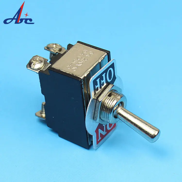 On Off On Metal 3 Position DPDT Momentary Black Toggle Switch Right Angle Toggle Switch With Cover