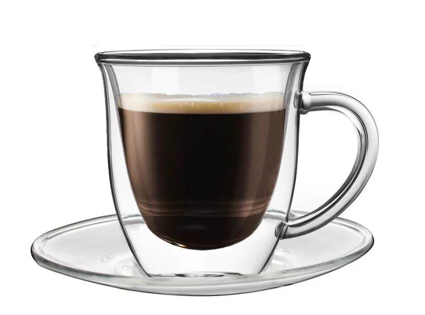 Double Wall Insulated Borosilicate Glasses Glass  Coffee Glass Tea Cup  Mug Espresso Cups
