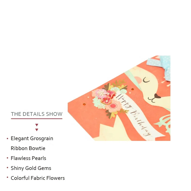 Lovely Fox Wish Happy Birthday Cards, Cute Animal Handmade 3D Greeting Cards For Her