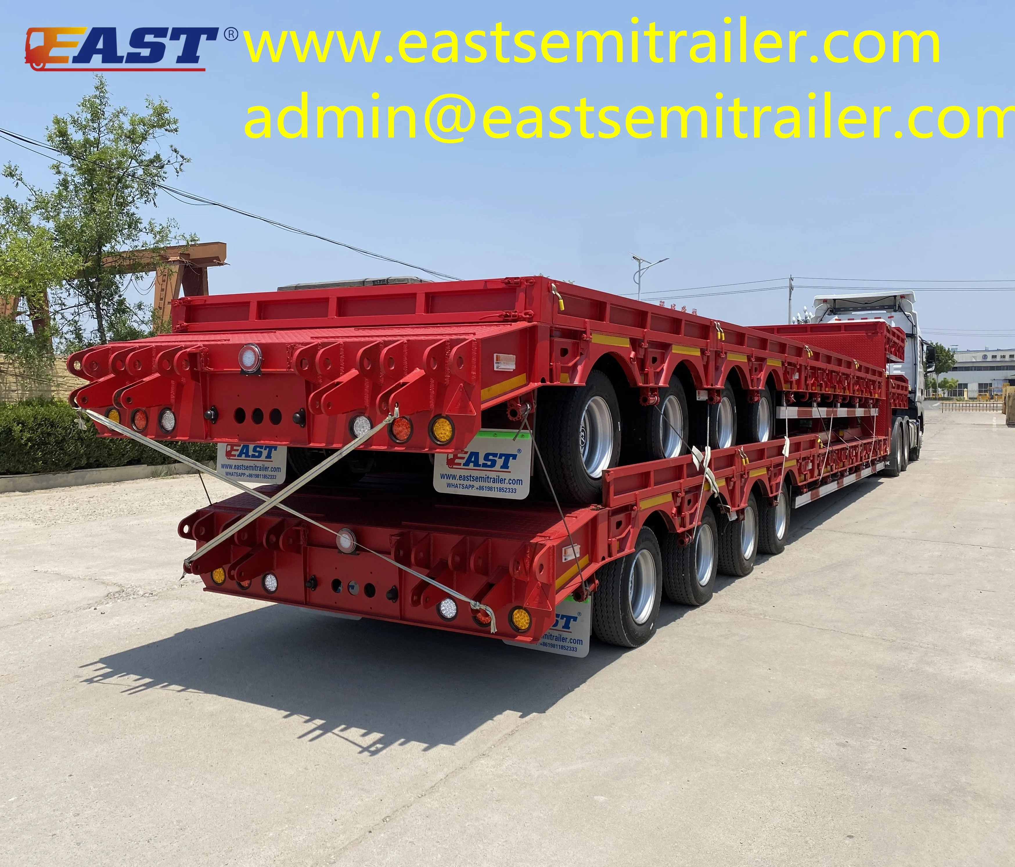 EAST Extendable low bed trailer 4 Axle Low bed Trailer For sale in Uzbekistan