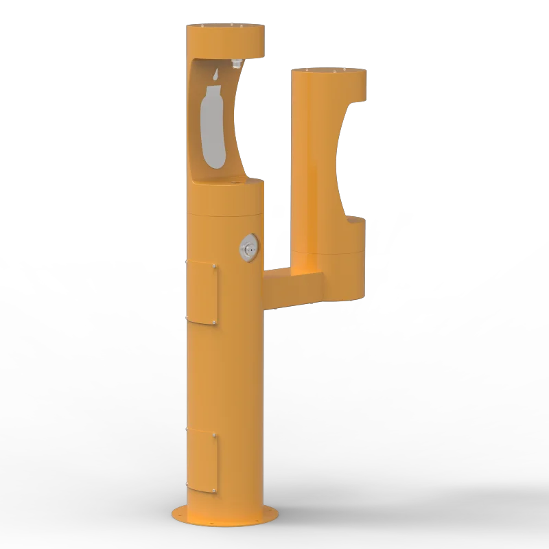 TL45 Pedestal dual outdoor  bottle filling stations and bottle fillers ideal for parks and recreational areas