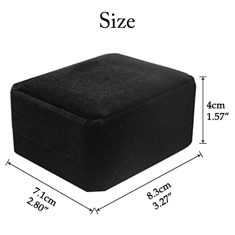 Black Velvet Pendant Necklace Case Classic Jewelry Gift Box for Wedding Christmas Birthday Gift Displays Showcases Boxes
