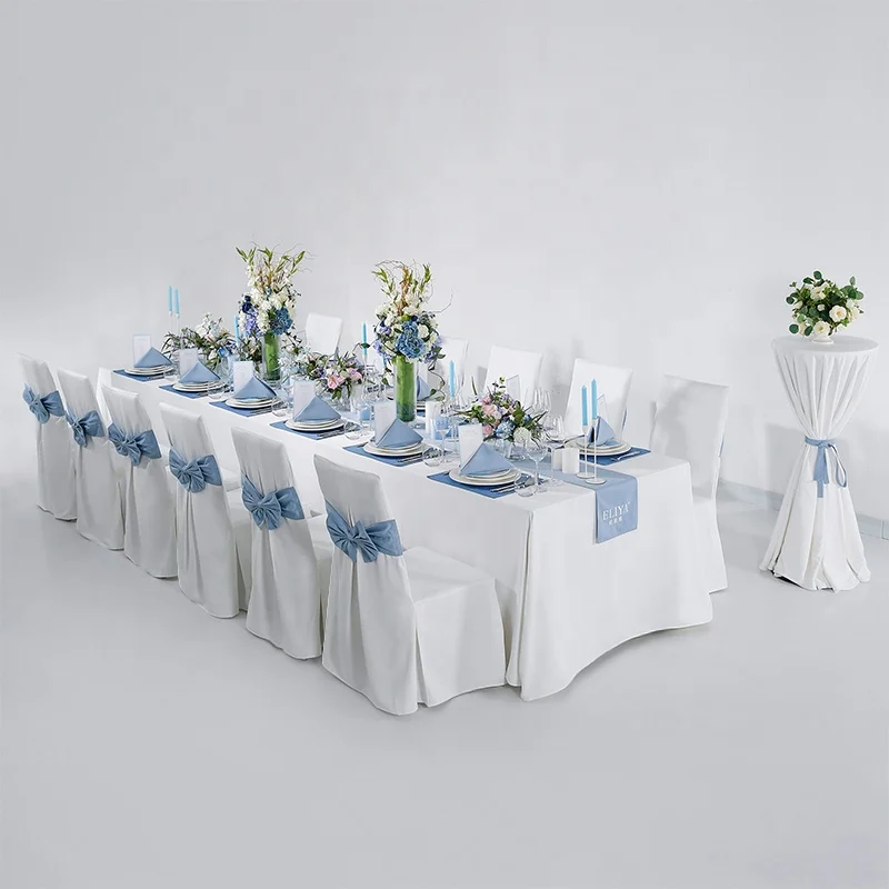 Adjustable Custom Purple Spandex Seat Wedding Chair Covers With Bow