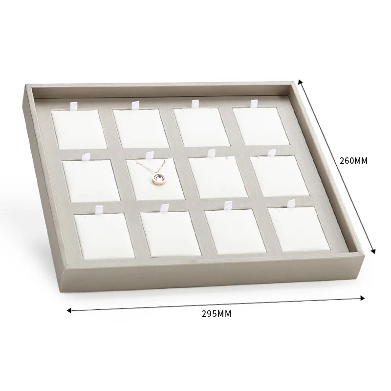 
DIGU custom earring jewelry packaging trays PU leather stackable jewelry trays jewellery organizer tray 