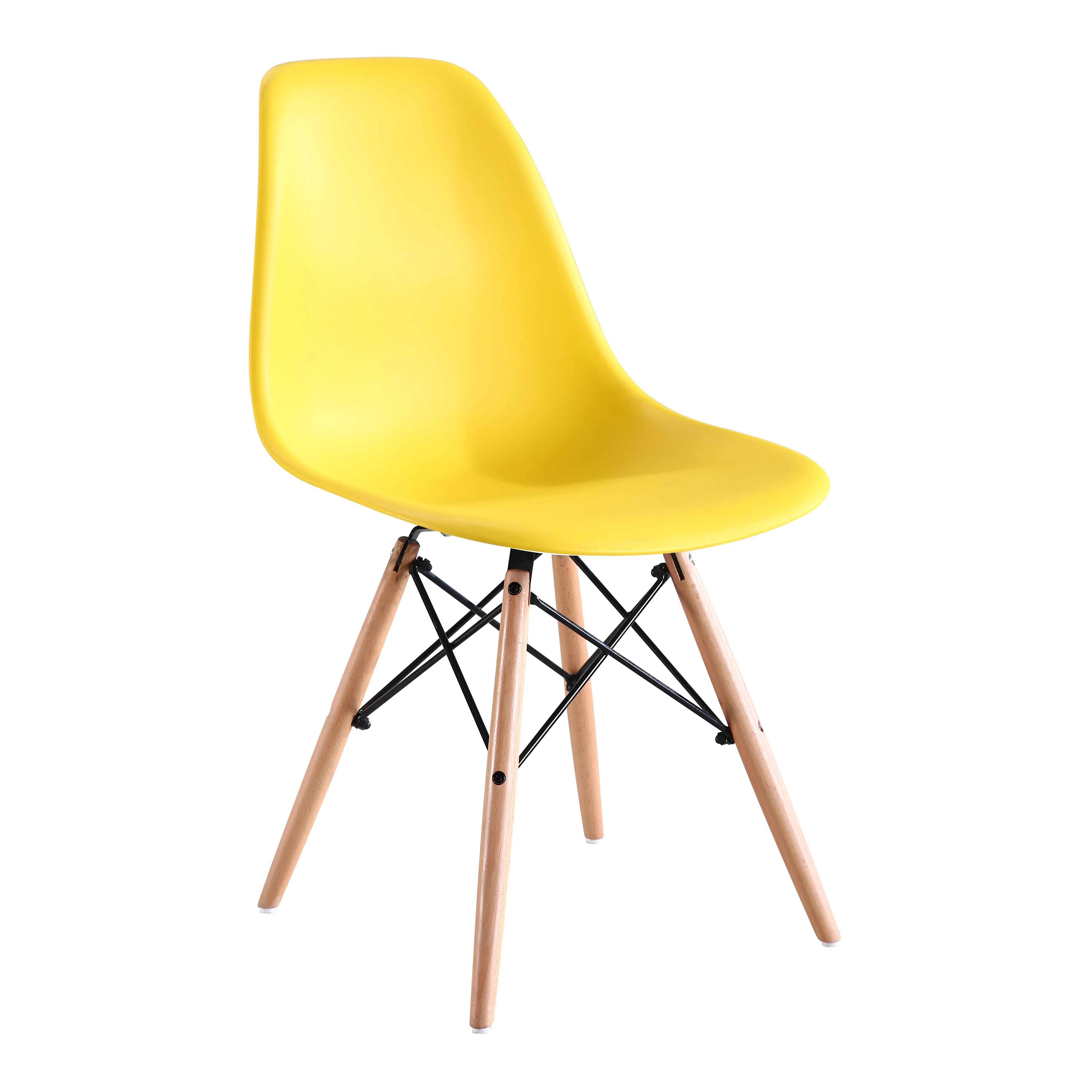 
hot selling dining room furniture cheap price simple creative dining chair plastic chair with wooden leg 