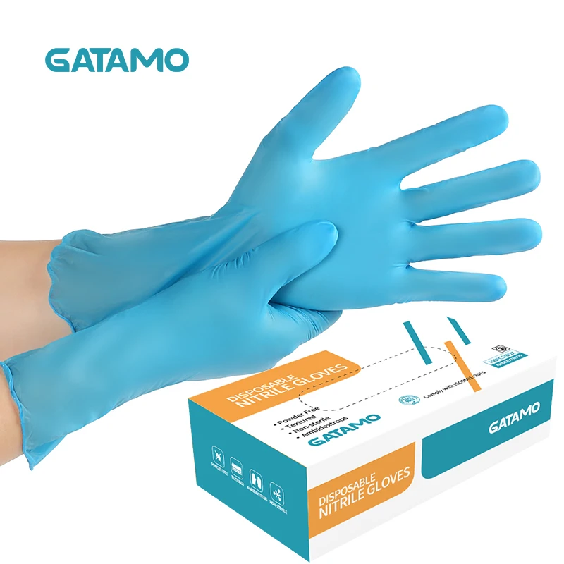 G45 Wholesale 12 Inch Long Cuff Pure Nitrile Blue Gloves Disposable Exam Nitrile Gloves Long Strong Powder Free Nitrile Gloves