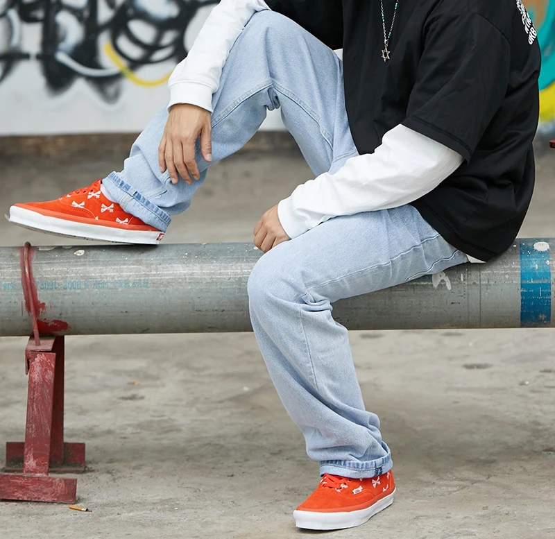 Bulk Wholesale Streetwear Vintage Washed Straight Leg Baggy Jeans Pants Men